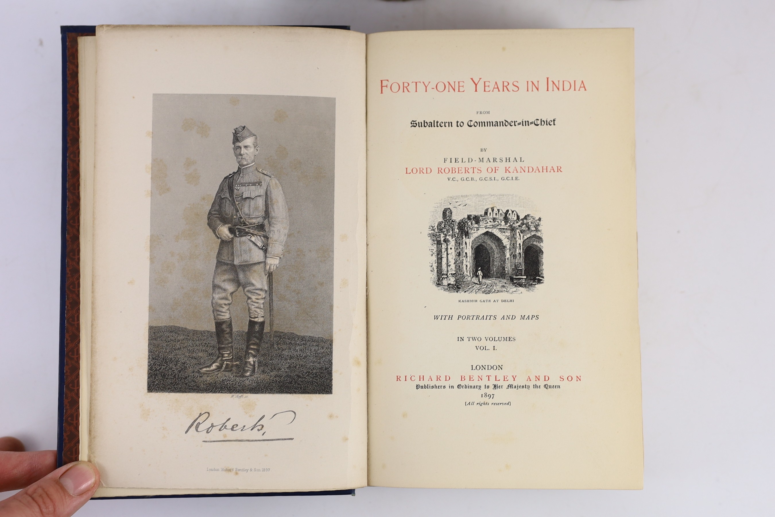 Kaye, John William, Sir - A History of the Sepoy War in India, 3 vols, mixed editions (vol.I, 1872, vol.II 1870, vol. III, 2nd edition, 1876), 8vo, cloth, spines sunned, spotting throughout, W.H. Allen & Co., London and
